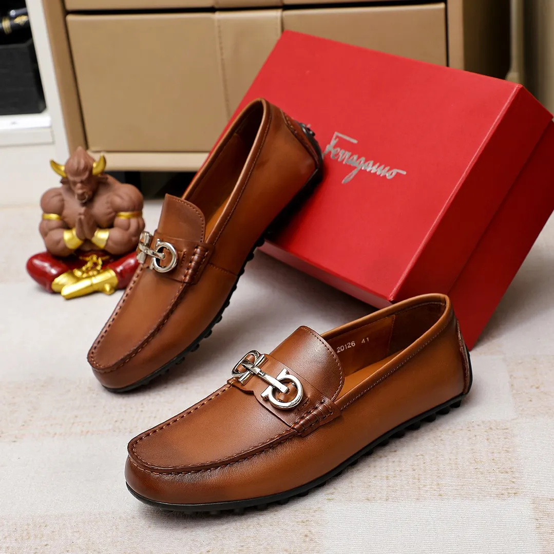 Men's shoes 💰360 🕷🕷【Ferragamo】Ferragamo Popular fashionable casual slip-on shoes🇨🇳Official website counter 1:1 production, original mold opening💯Good quality visible, imported high-end first-layer calfskin, luxurious pigskin lining🌿Very clear texture, high-quality waterproof, non-slip and wear-resistant outsole🎋High quality and low price, truly handmade🍓Color, code number 38-45